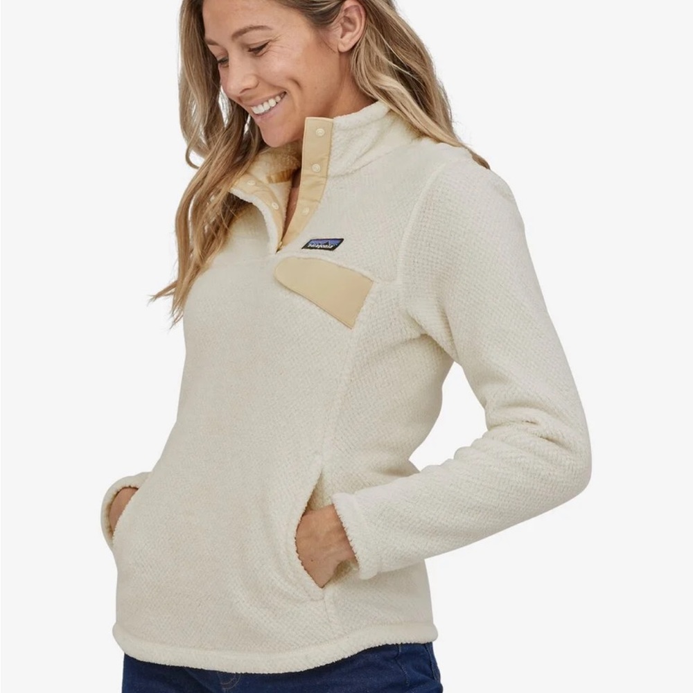 Patagonia Women's Re-Tool Snap-T White Fleece Pullover Small